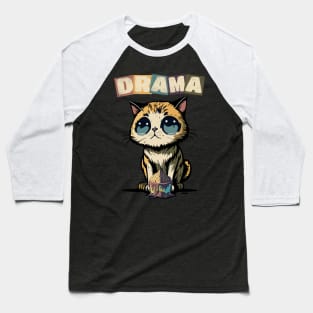 Drama Cat Melting Ice Cream Baseball T-Shirt